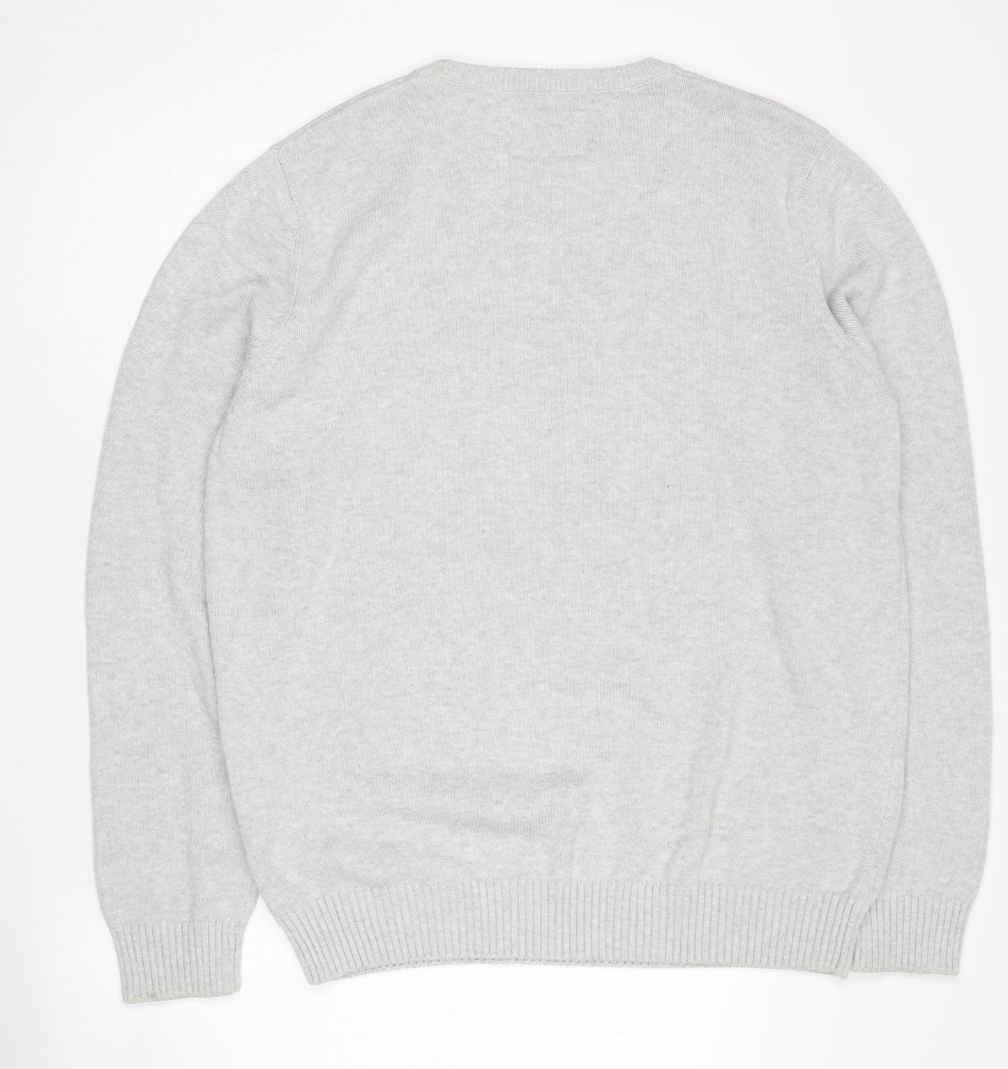 Kromstadt Men's Grey Cotton Pullover Sweater L Casual