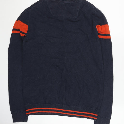 Esprit Men's Blue Pullover Jumper, Size S, Casual Striped