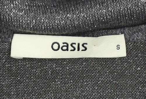 Oasis Women's Grey Striped Pullover Jumper S