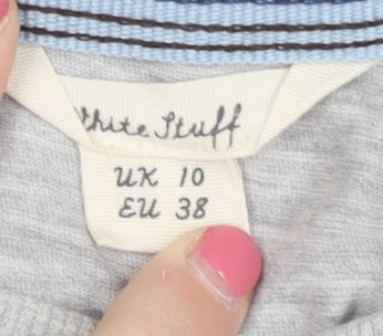 White Stuff Women's Grey Crew Neck Jumper Size 10