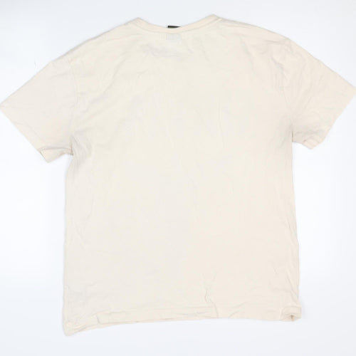 Nirvana Beige Short Sleeve Cotton T-Shirt, S, Music Lover's Essential
