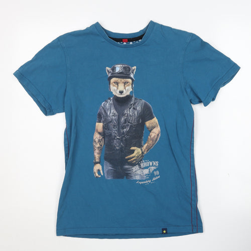 Joe Browns Men's Blue Biker Graphic T-Shirt, Size S