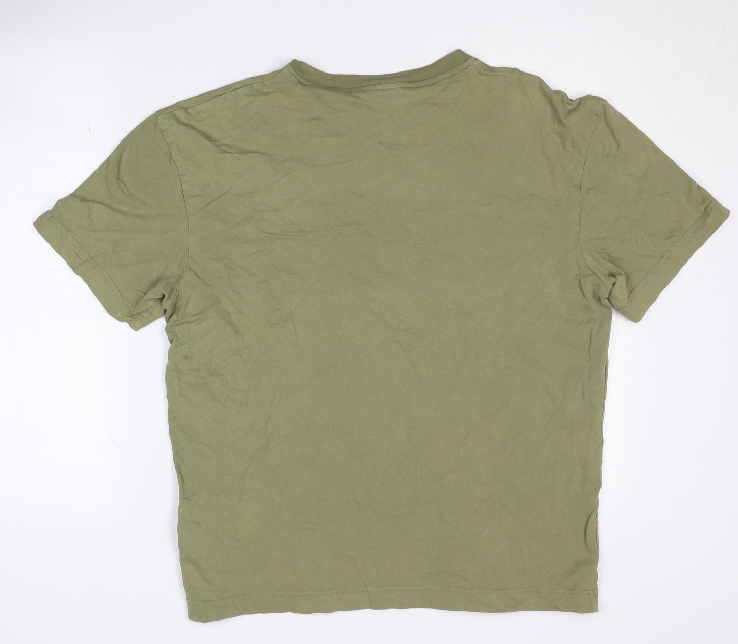 Calvin Klein Men's Green Crew Neck T-Shirt - L