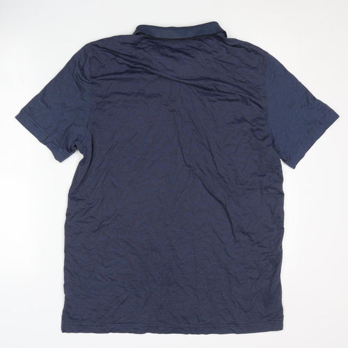 Van Heusen Men's Blue Polo - Size L, Short Sleeve