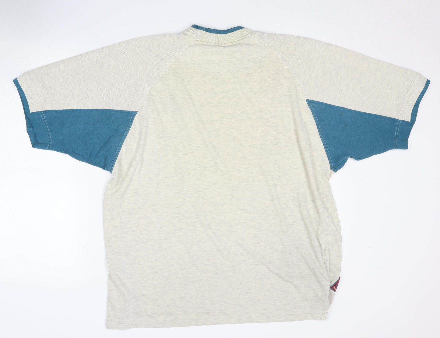 Puma Men's Beige Blue Colourblock T-Shirt L