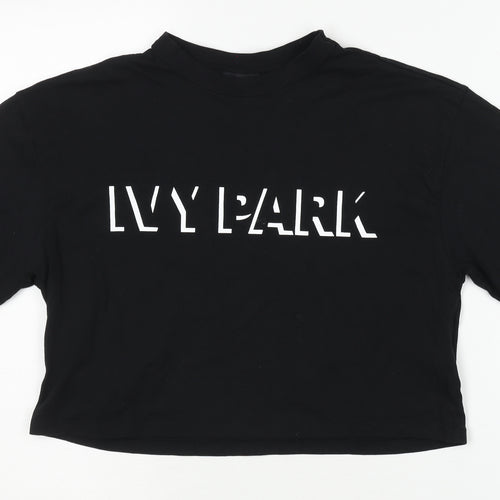 Ivy Park Women's Black Cropped T-Shirt XS