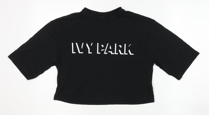 Ivy Park Women's Black Cropped T-Shirt XS