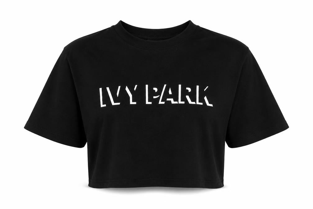 Ivy Park Women's Black Cropped T-Shirt XS