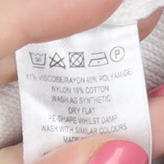 Great Plains Women's White Jumper Size 10 with Zip Detail