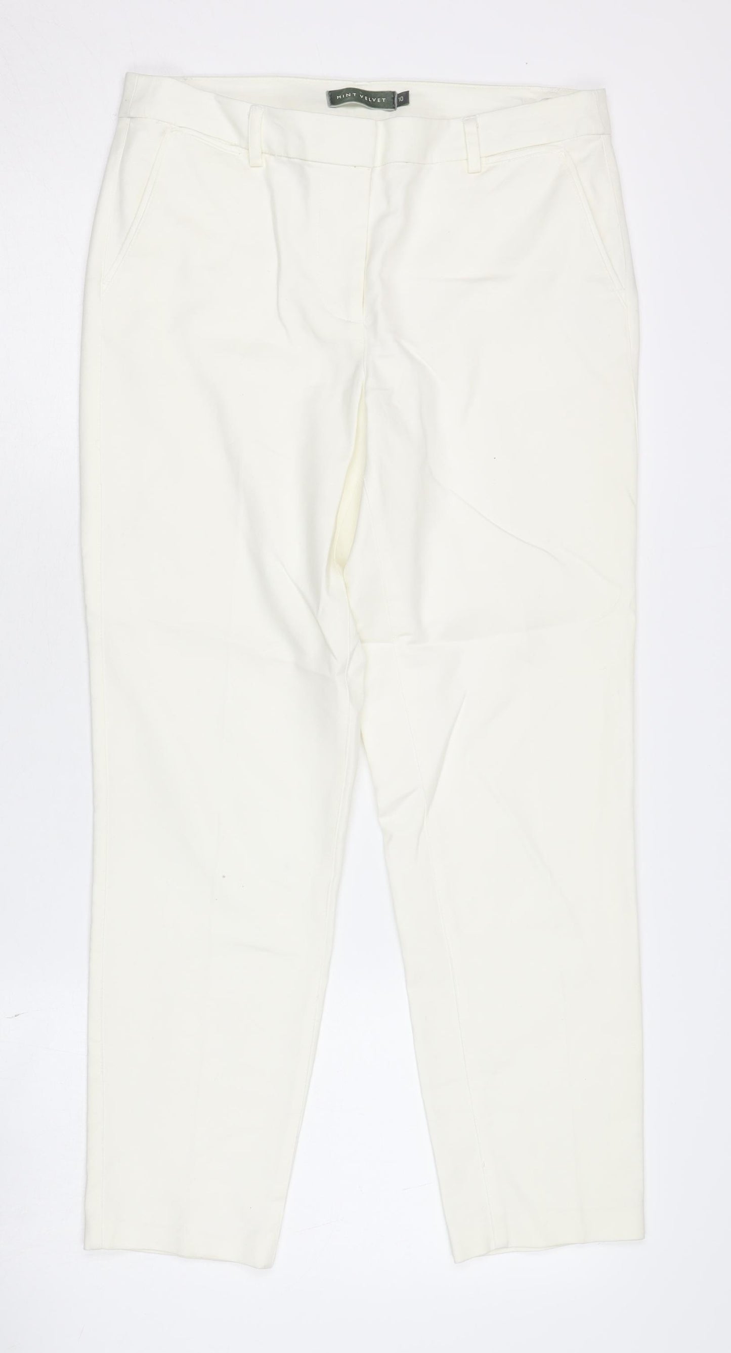 Mint Velvet Women's White Slim Trousers Size 10