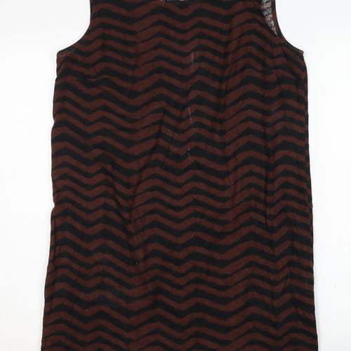 Marks and Spencer Women's Brown Chevron Shift Dress