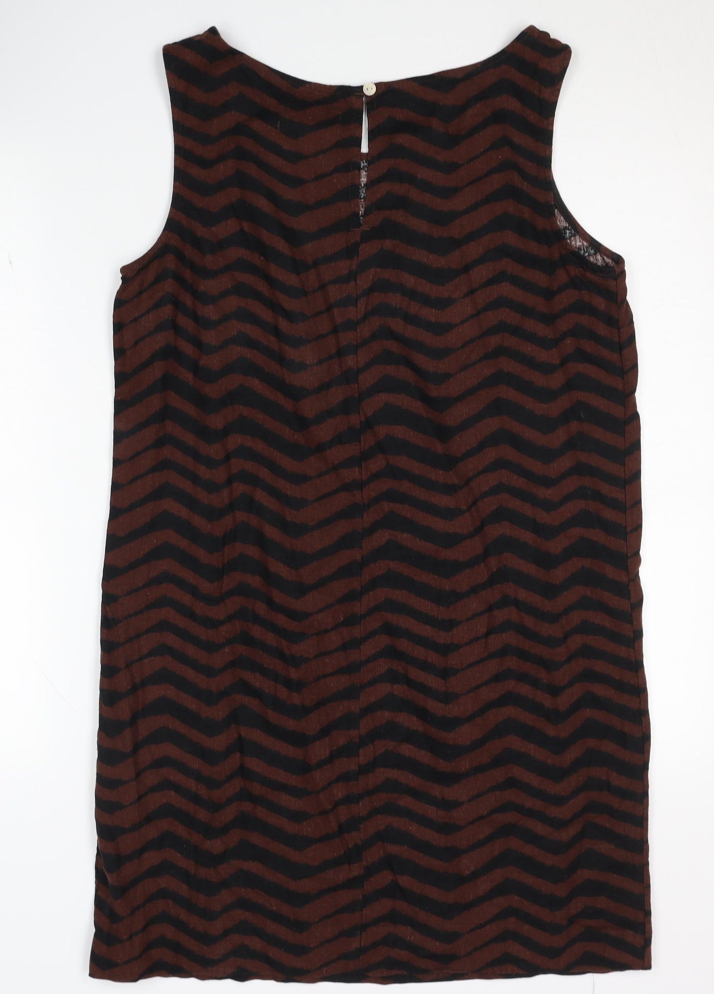 Marks and Spencer Women's Brown Chevron Shift Dress