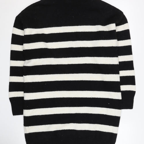 New Look Women's Black Striped Pullover Jumper - Small