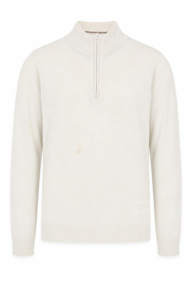 Threadbare Men’s Ivory Medium 1/2 Zip Jumper