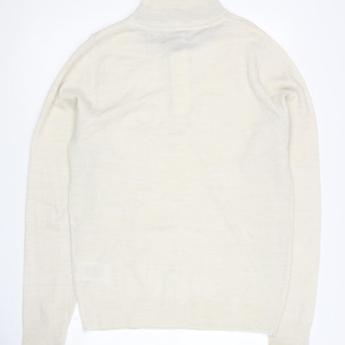 Threadbare Men’s Ivory Medium 1/2 Zip Jumper