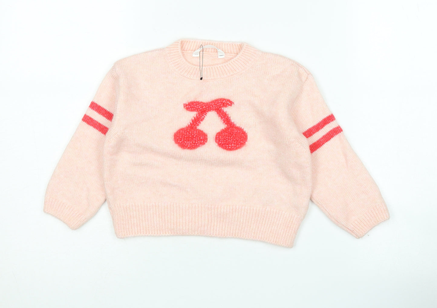 Marks and Spencer Girls Pink Pullover Jumper, 3-4 Years