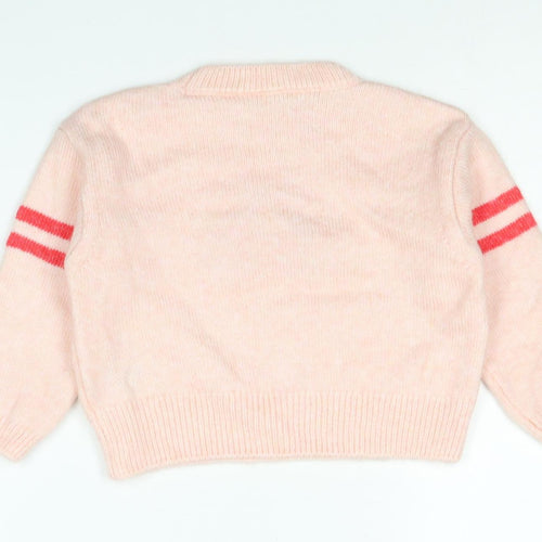 Marks and Spencer Girls Pink Pullover Jumper, 3-4 Years