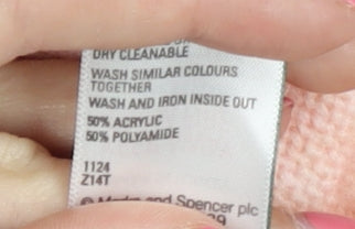 Marks and Spencer Girls Pink Pullover Jumper, 3-4 Years