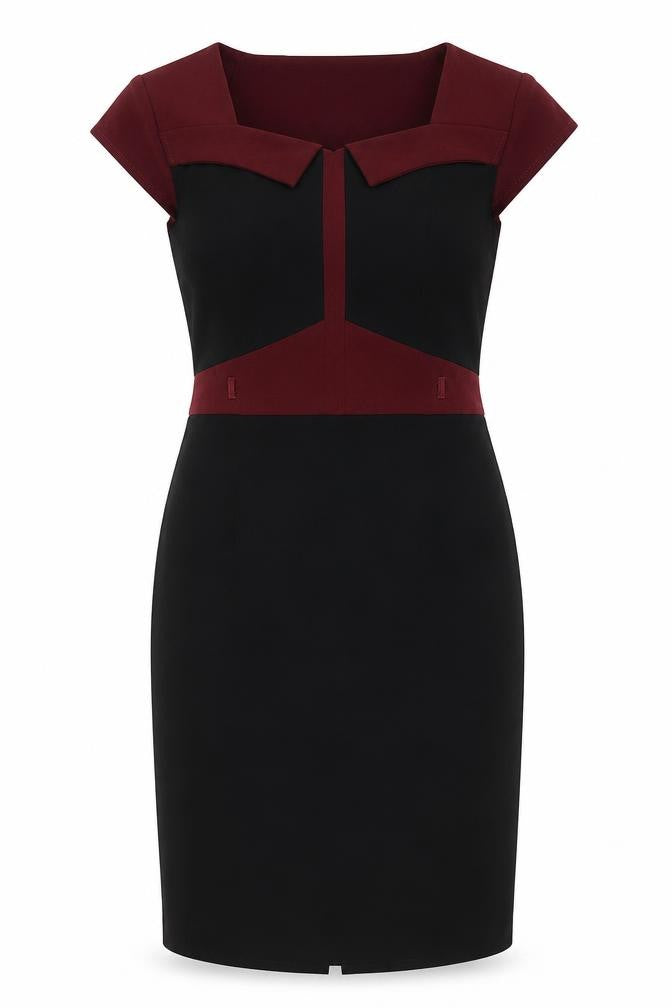 Front view of Collection London Women's Multicolour Sheath Dress, size 14