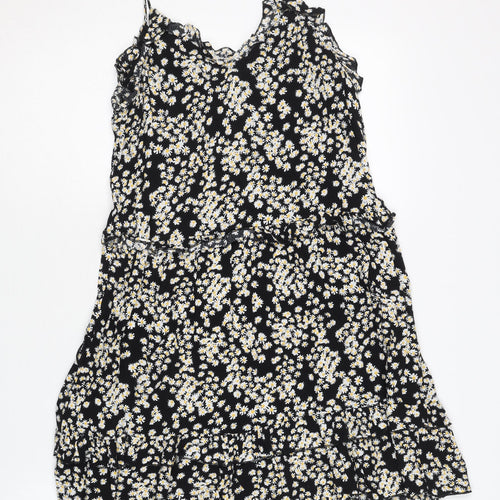 Zara Women's Black Floral XS Slip Dress