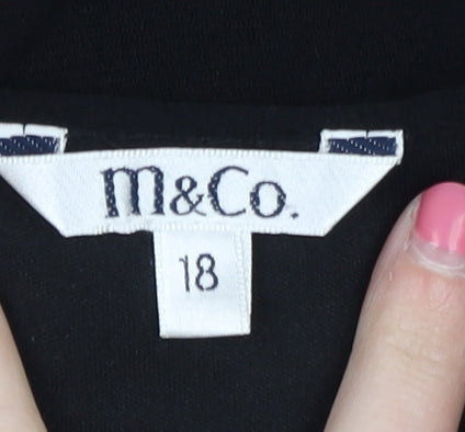 M&Co Black Women’s V-Neck Blouse Size 18