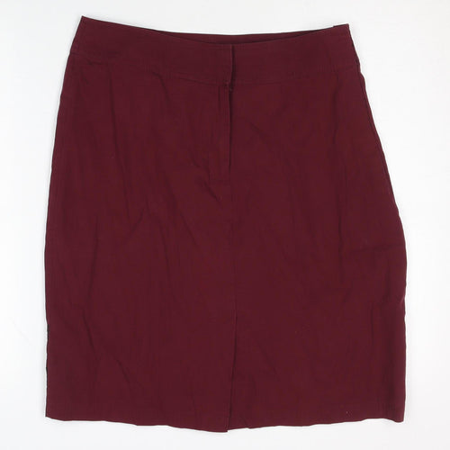 District Women's Red Embroidered Cotton Skirt Size 14