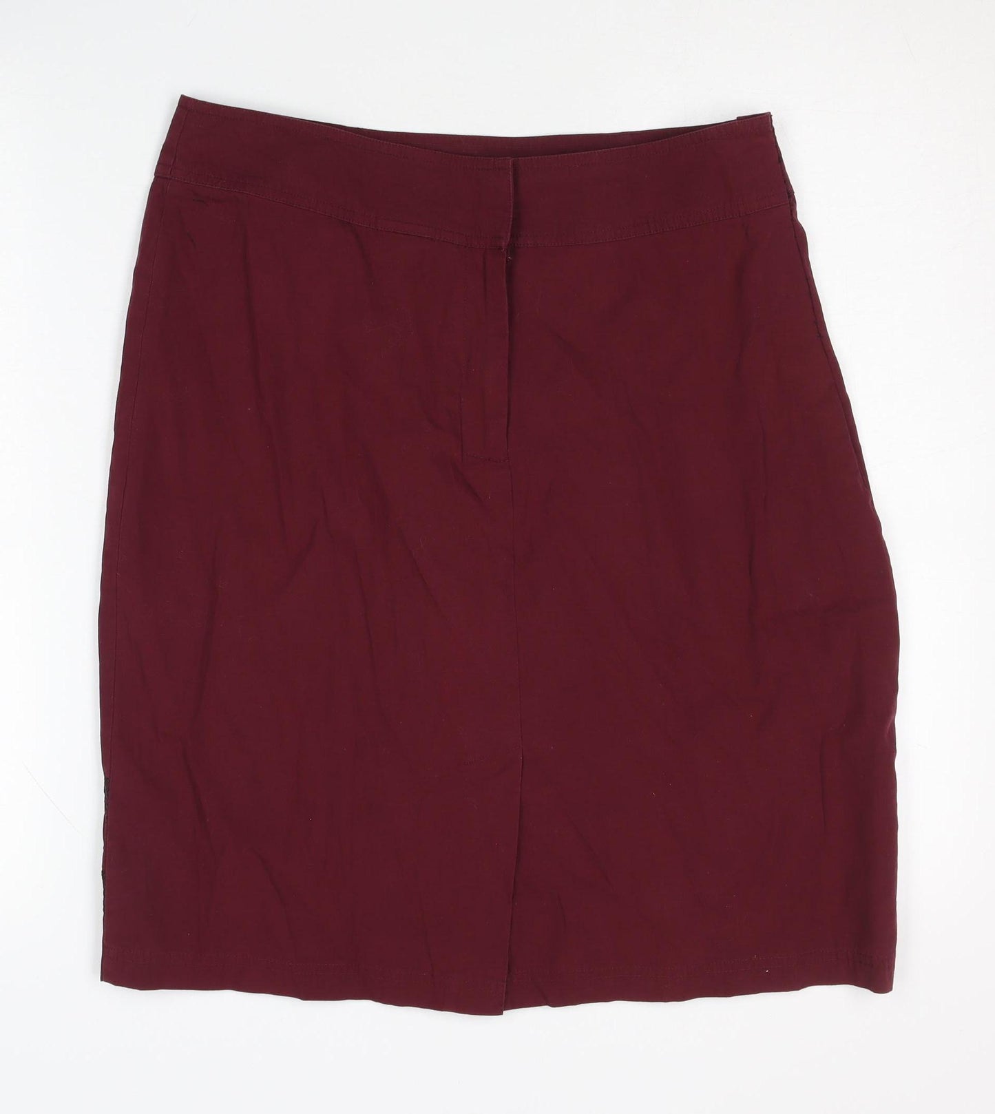 District Women's Red Embroidered Cotton Skirt Size 14