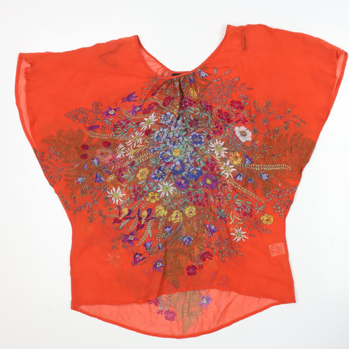 Warehouse Women's Multicoloured Silk Blouse UK 8