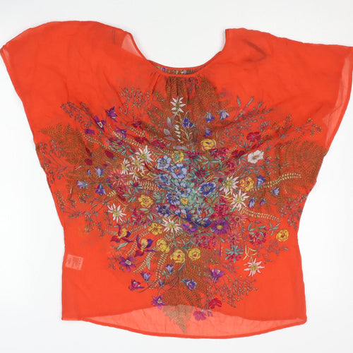 Warehouse Women's Multicoloured Silk Blouse UK 8