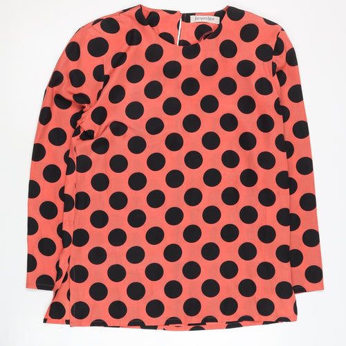 Jacques Vert Women's Black Polka Dot Top, Size 10