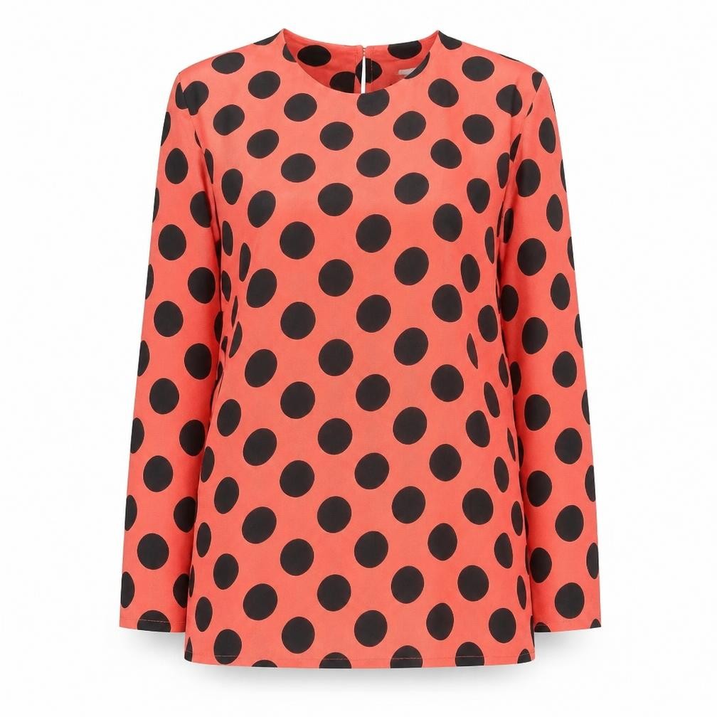 Front view of Jacques Vert Women's Black Polka Dot Top, size 10