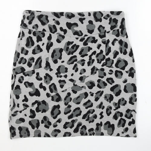 H&M Women's Grey Animal Print Pencil Skirt Size 16