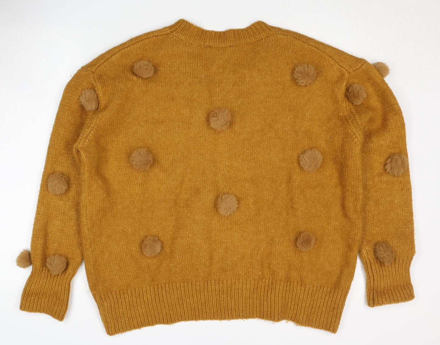Zara Women's Brown Pullover Jumper, Size S, Knit, Crew Neck
