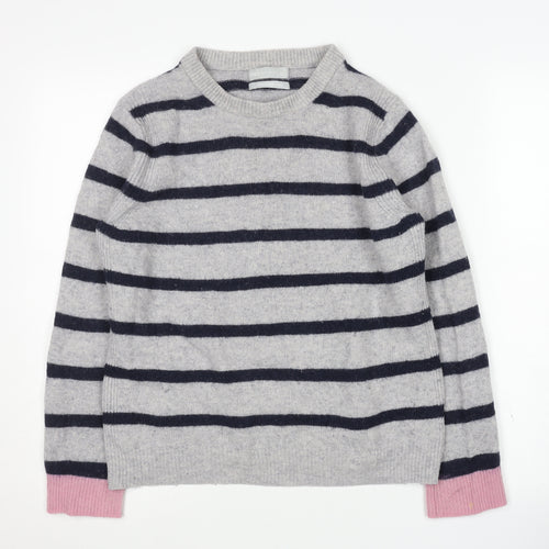 Marks and Spencer Women's Grey Striped Pullover Jumper