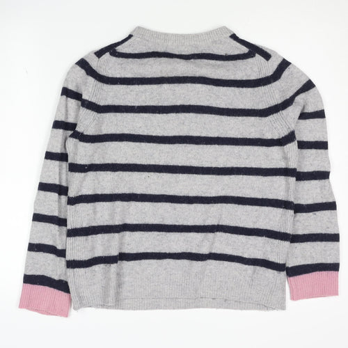 Marks and Spencer Women's Grey Striped Pullover Jumper