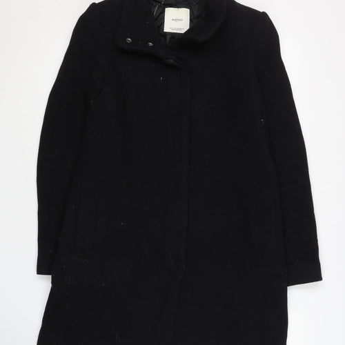 Mango Women's Black Overcoat, Size 8, Classic Style