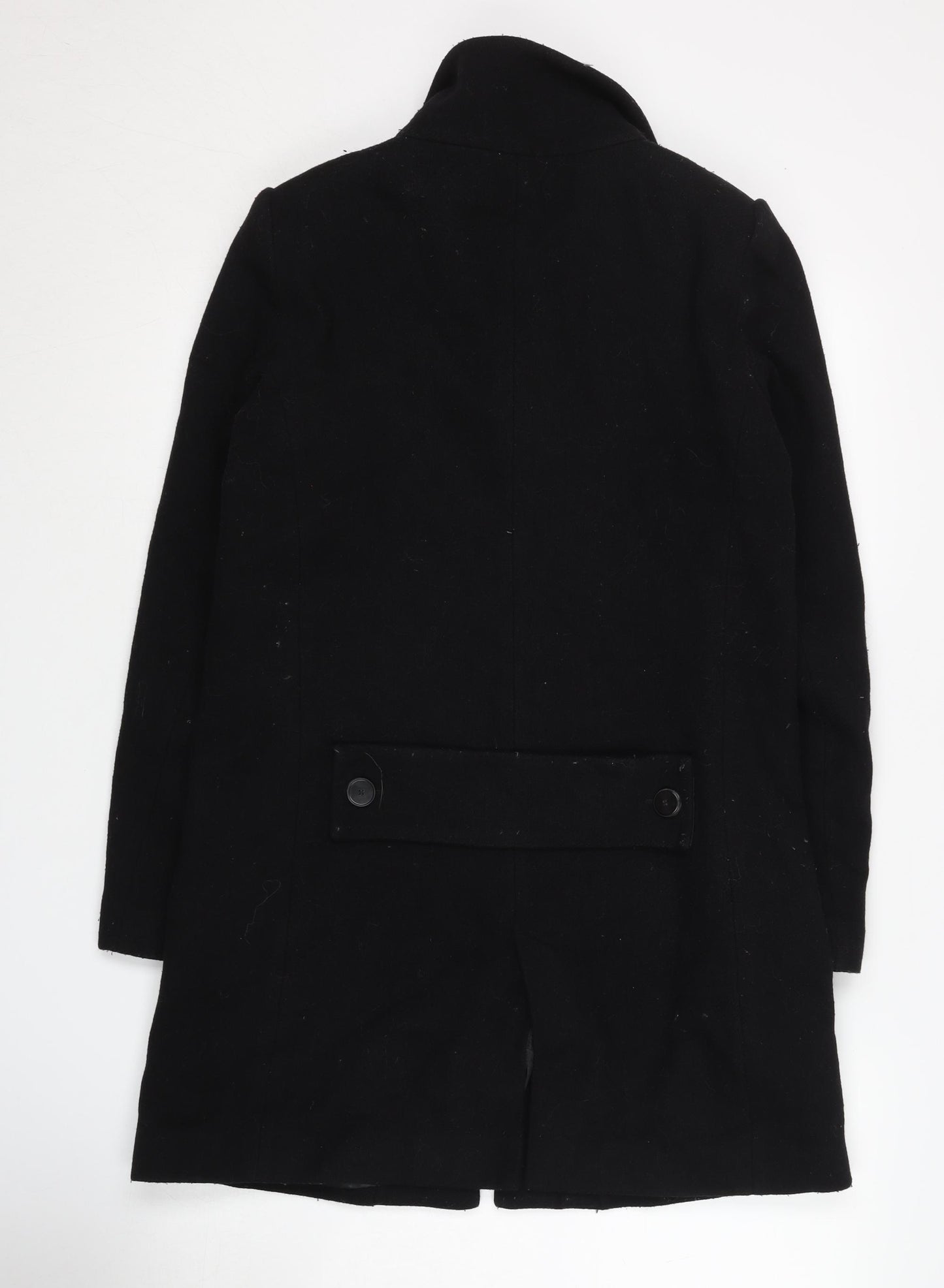 Mango Women's Black Overcoat, Size 8, Classic Style