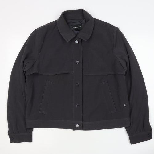 Club Monaco Women's Black Jacket L Casual Snap Style