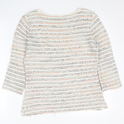 Marks and Spencer Women's Multicoloured Boat Neck Pullover - Size 10
