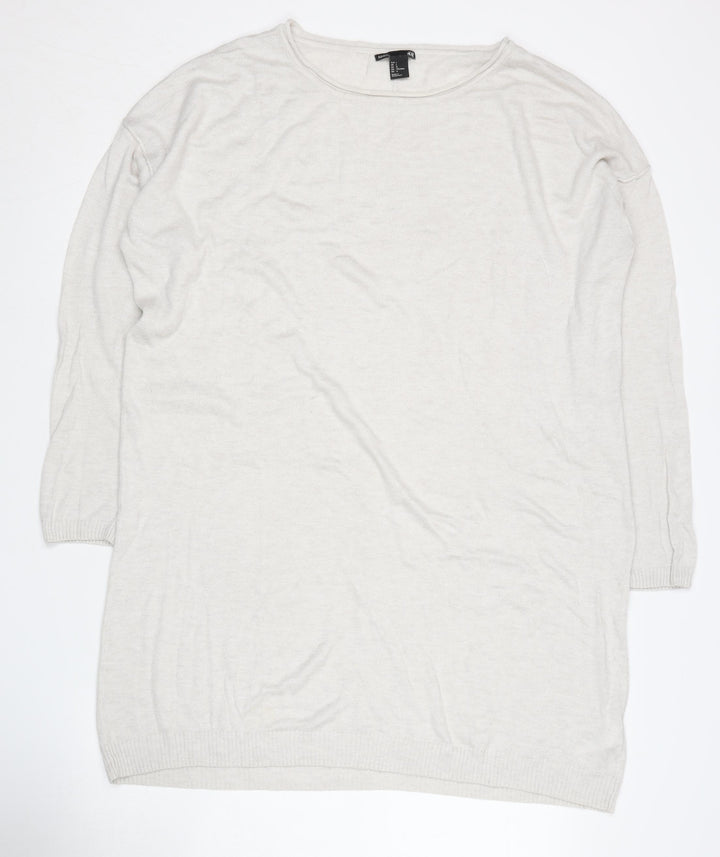 H&M Women's Ivory Pullover Jumper, Size L, Casual Wear