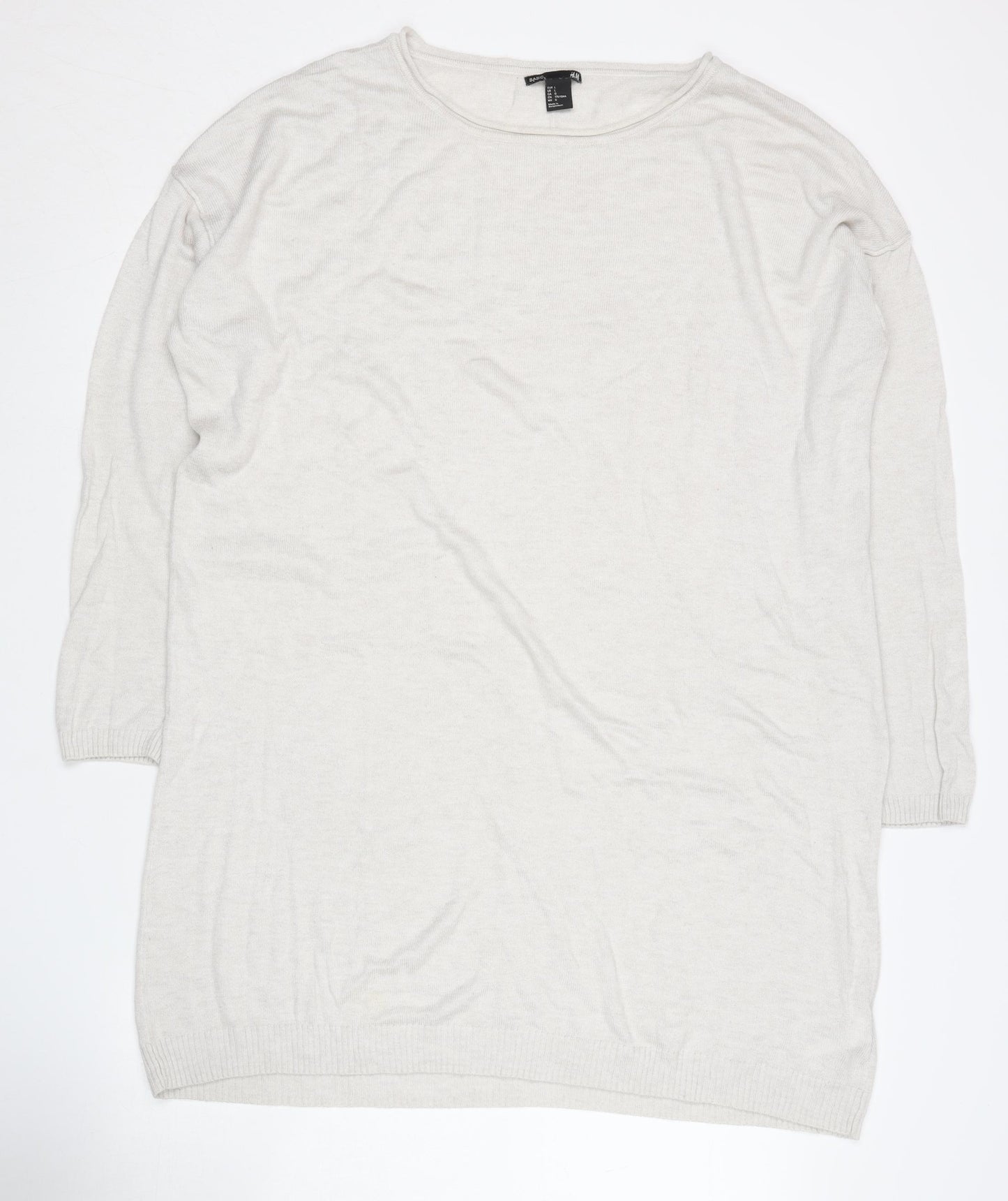 H&M Women's Ivory Pullover Jumper, Size L, Casual Wear
