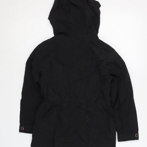 Zara Boys Black Hooded Jacket Size 5 Years with Button Accents