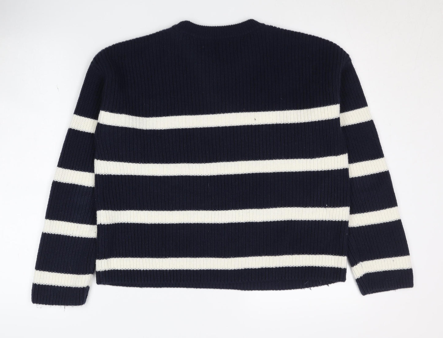 White Label Women's Blue Striped Pullover Jumper M