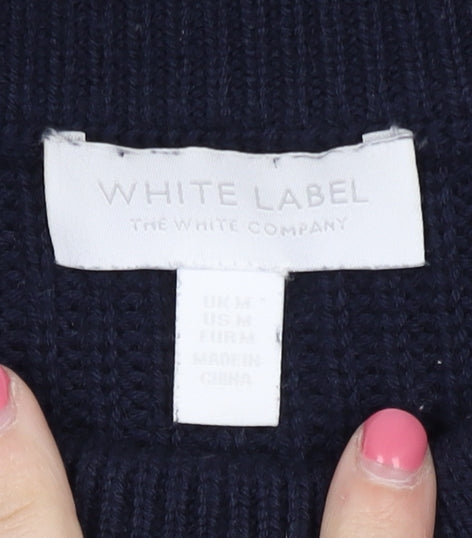 White Label Women's Blue Striped Pullover Jumper M