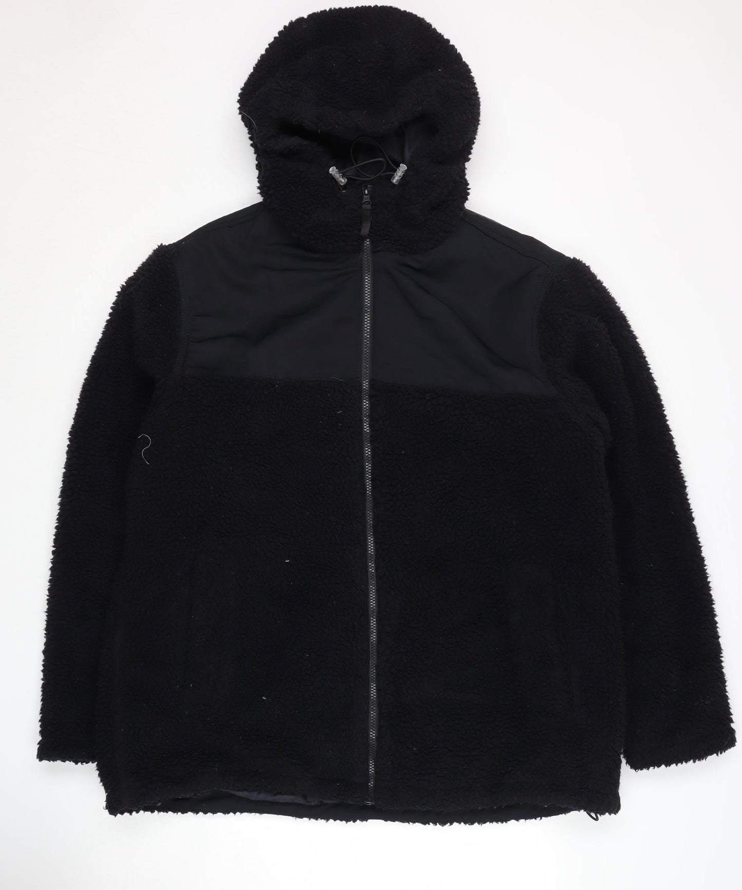 H&M Men's Black Hooded Puffer Jacket L - Casual Warmth