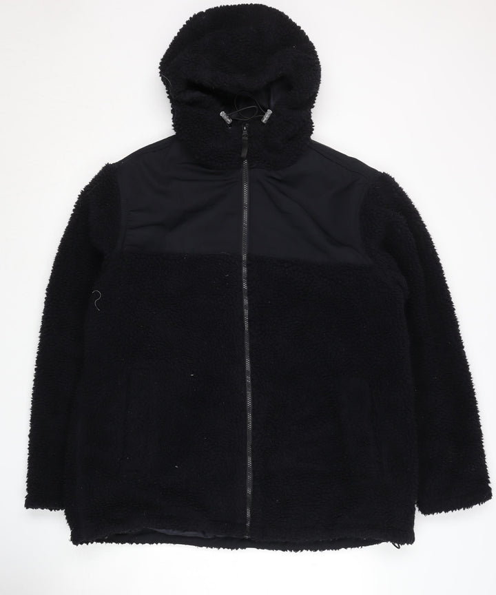 H&M Men's Black Hooded Puffer Jacket L - Casual Warmth