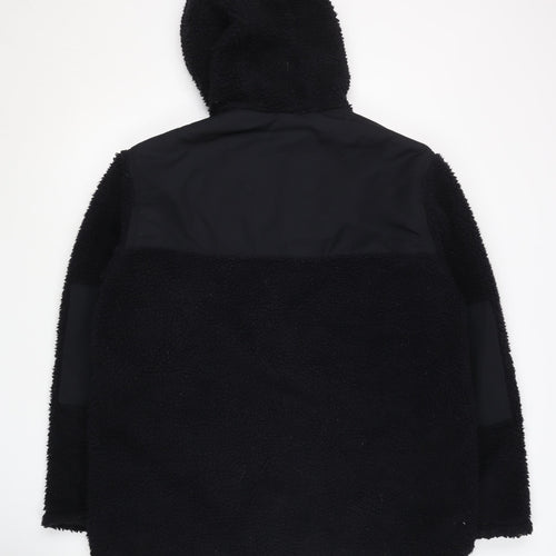 H&M Men's Black Hooded Puffer Jacket L - Casual Warmth