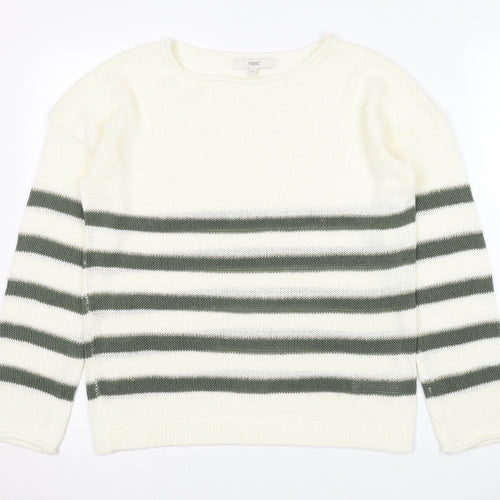 Next Women's Ivory Striped Pullover Jumper Size 10