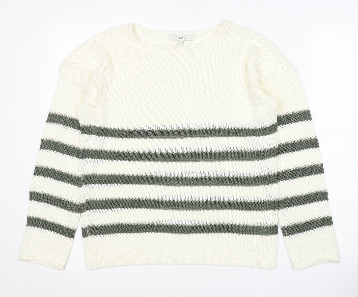 Next Women's Ivory Striped Pullover Jumper Size 10