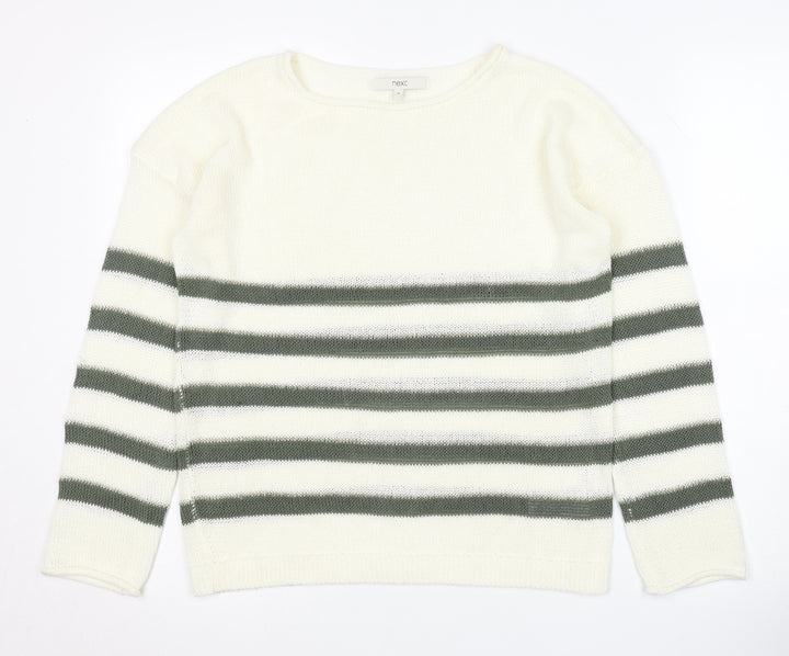 Next Women's Ivory Striped Pullover Jumper Size 10